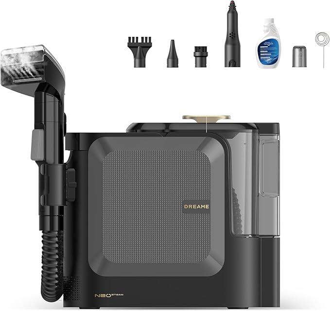 DREAME N20 Steam Portable Carpet Cleaner with Steam & Hot Water Wash, Upholstery Cleaner Machine with Auto-Mix Solution, 17Kpa Powerful Suction, Spot Cleaner for Carpet, Couch, Furniture, Pets, Cars