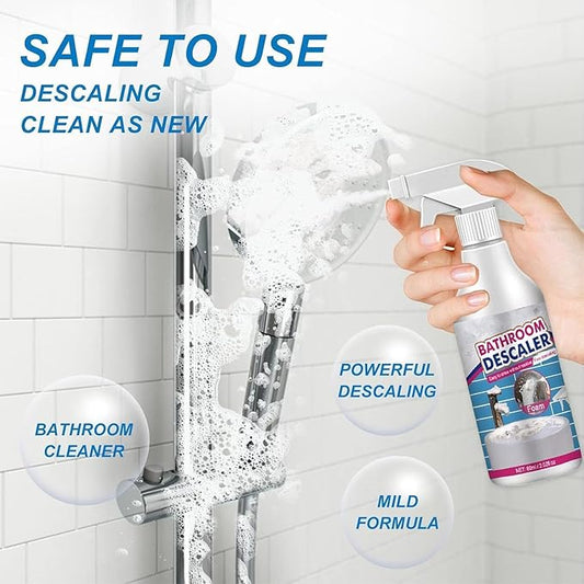 Bathroom Descaler Foam Cleaner Spray, Stubborn Stains Cleaner for Tiles, Faucets, Tubs & Glass, 60ml Each - All-Purpose Bathroom Stain Remover, Fresh Scent (1)