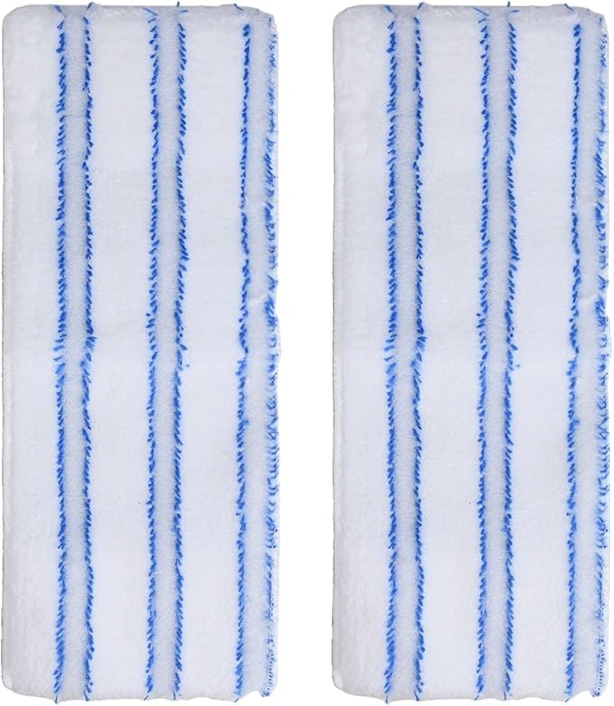 FABULETTA 2 Pack Replacement Mop Pads for Vaporflexi Brush, Microfibre Cleaning Cloths for Eco Pro 3.0 with Scrubbing Strips, Reusable Washable Floor Refills for Tough