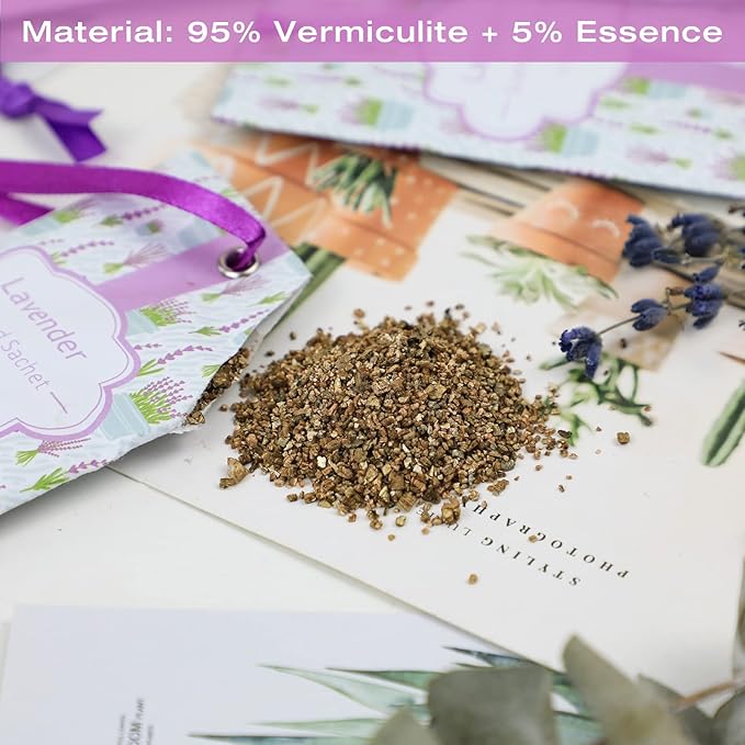 SCENTORINI Sachets for Drawers and Closets, Long-Lasting Lavender Sachets Bags, Pack of 14, Home Fragrance Sachet for Wardrobe, Luggage, Suitcases, Handbags, Small Space