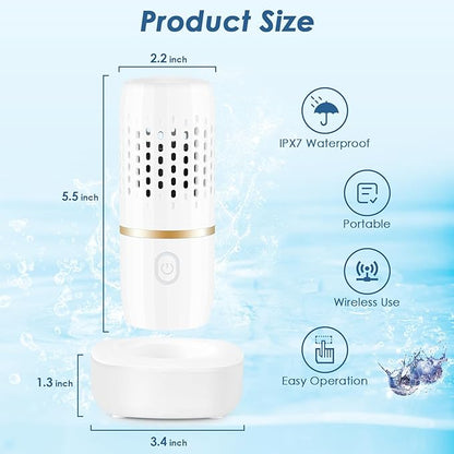 Cudinham Fruit and Vegetable Purifier Cleaner Washing Machine Capsule Shape Disinfection OH-ion Purification Technology for Cleaning Grains Rice Meat Seafood, White