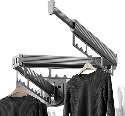 Mounted Wall Drying Rack, Laundry Hanger Dryer Rack, Laundry Hanger Rack, Wall Mounted Clothes Rack, Laundry Room Hanging Rack(Foldable/High-Bearing/Never Fall Off/Third Generation/Grey)