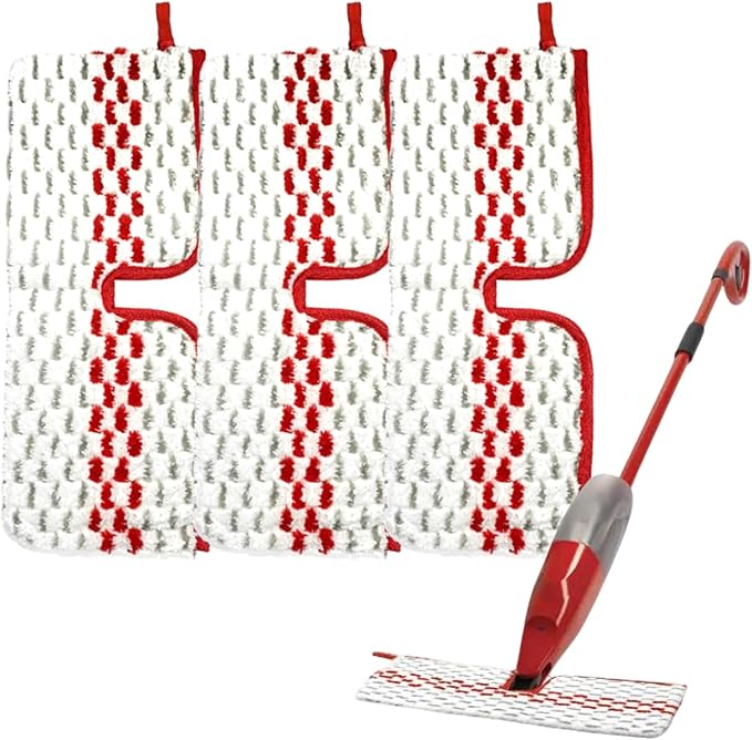 3 Pack Microfiber Spray Mop Pads Compatible with O-Cedar Promist MAX Spray Mop, Washable and Reusable Spray Mop Replacement Pads, Dual-Sides Use Flip Mop Pads Replacement for Wet Dry Floor Cleaning