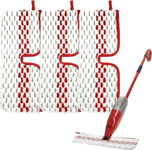 3 Pack Microfiber Spray Mop Pads Compatible with O-Cedar Promist MAX Spray Mop, Washable and Reusable Spray Mop Replacement Pads, Dual-Sides Use Flip Mop Pads Replacement for Wet Dry Floor Cleaning