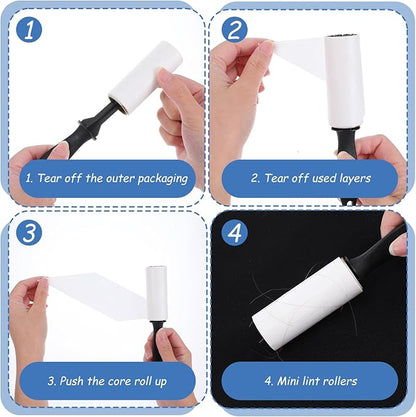 30 Pack Mini Lint Rollers, Travel Size Lint Removers with 900 Sheets, Portable Sticky Roller for Clothes, Pet Hair, Furniture, and Car Seats