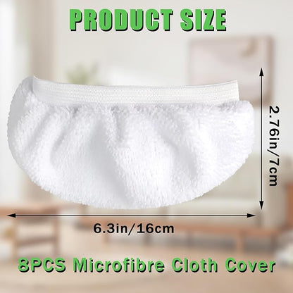 8 Pack Replacement Steam Mop Pads Universal Steam Cleaner Accessories Reusable Microfiber Cloths for Bissell Steam Shot, Dupray, PurSteam, Comforday Handheld Steam Cleaner Attachments