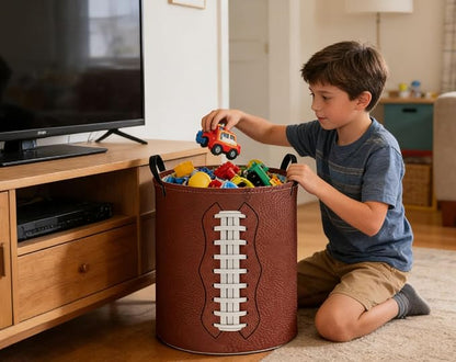 Kids Laundry Basket Football Hamper for Nursery Hamper Cute Kids Storage Bin Room Decor for Home(Football)