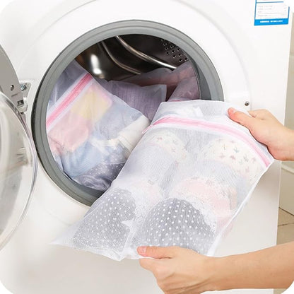 2 Mesh Laundry Bags for Delicate Garments - Fine Mesh Wash Machine Bags for Women's Underwear, Bras, Hosiery, Stockings, Blouses (40x50cm)
