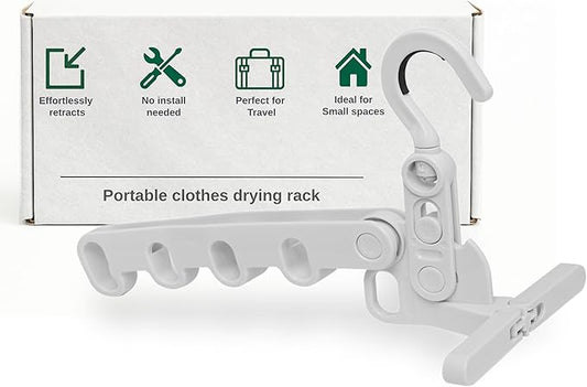 GorillaLine Go - Folding Clothes Drying Rack - Travel Essentials for Laundry - Portable and Collapsible with Hook - Clothes Rack Cruise Ship Essentials, RV, Traveling and Small Room