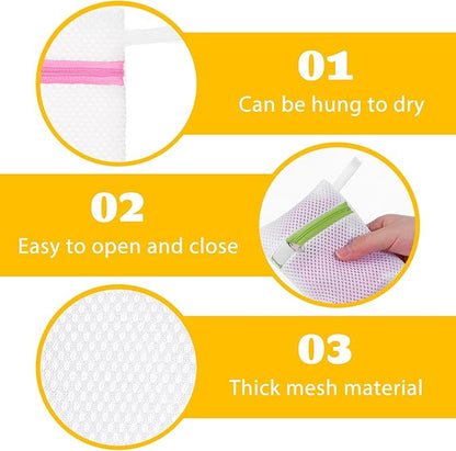 6 Pcs Small Mesh Laundry Bag Lingerie Bags for Washing Delicates for Delicates Washing Machine Underwear Washings Bag Small Foldable Wash Bags for Home Travel White 5.5 x4.3inch