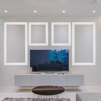 NeatiEase Flexible Molding Trim Wall Trim Self Adhesive, 16.4 Feet Peel and Stick Mirror Frame Border, Waterproof Bathroom Decor, Home Decor (White)