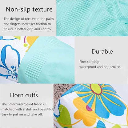 Dishwashing Rubber Gloves 3 Pairs, Aixingyun Non-Slip Household Laundry Kitchen Cleaning Gloves, Reusable PU Waterproof Latex Gloves Gift for Mom (Large, 3 Pairs)