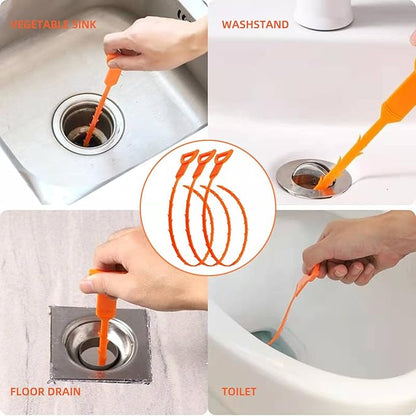 3 Pack 25 Inch Hair Snake Hair Drain Clog Remover Cleaning Tool Drain Opener sink snake Drain Auger Hair Remover Tool For Sewer, Toilet, Shower Kitchen Sink, Bathroom Tub