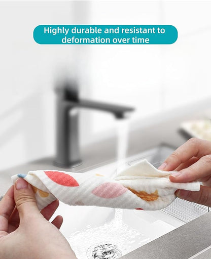NeatNest Swedish Dishcloths for Household Use - 10 Pack Reusable Eco Cleaning Cloths with 10 Hooks, Biodegradable Sponge Cloth 70% Wood Pulp 30% Cotton for Kitchen, Bathroom, Household Use