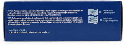 Clorox Fraganzia Fabric Softener Dryer Sheets, Wrinkle Reducing and Anti Static Laundry Dryer Sheets for Great Smelling Clothes, Softens Fabrics, Fresh Ocean Scent, 105 Count - 6 Pack