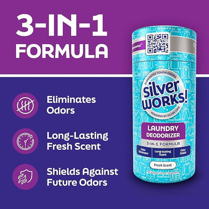 Laundry Deodorizer, In-Wash Scent Booster, 3-in-1 Odor Eliminator, Long Lasting Scent, Protects Against Odors, Laundry Odor Remover, Scent Booster & Laundry Freshener, Fresh Scent, 12 oz