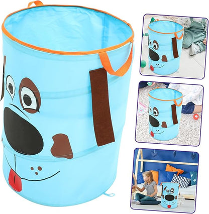 Cabilock 1Pc Nordic Style Foldable Fabric Storage Bucket with Handles Portable Laundry Hamper for Clothes and Toys Large Capacity Organizer for Dormitory Bedroom Nursery Light Blue