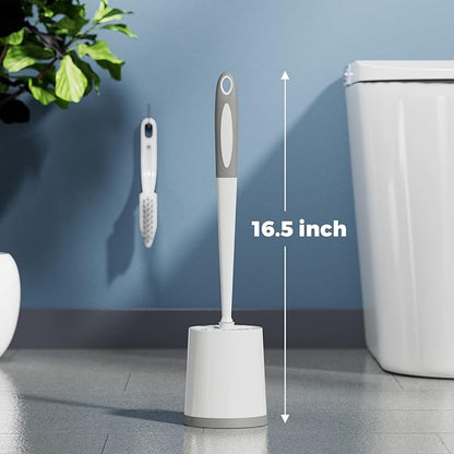 Toilet Brush, 3 Pack Toilet Brushes for Bathroom with Holder, Bathroom Accessories Toilet Bowl Brush with 3 Clean Brush, Toilet Scrub Brush, Toilet Brush Set for Deep Cleaning, White