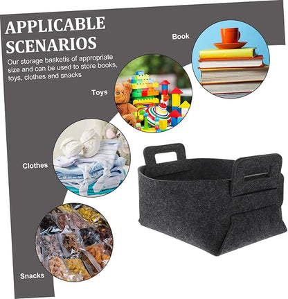 VICASKY Foldable Laundry Basket Organizer with Handles Capacity Polyester Hamper for Clothes and Blankets and Portable Storage Bin for Nursery and Home Deep Gray