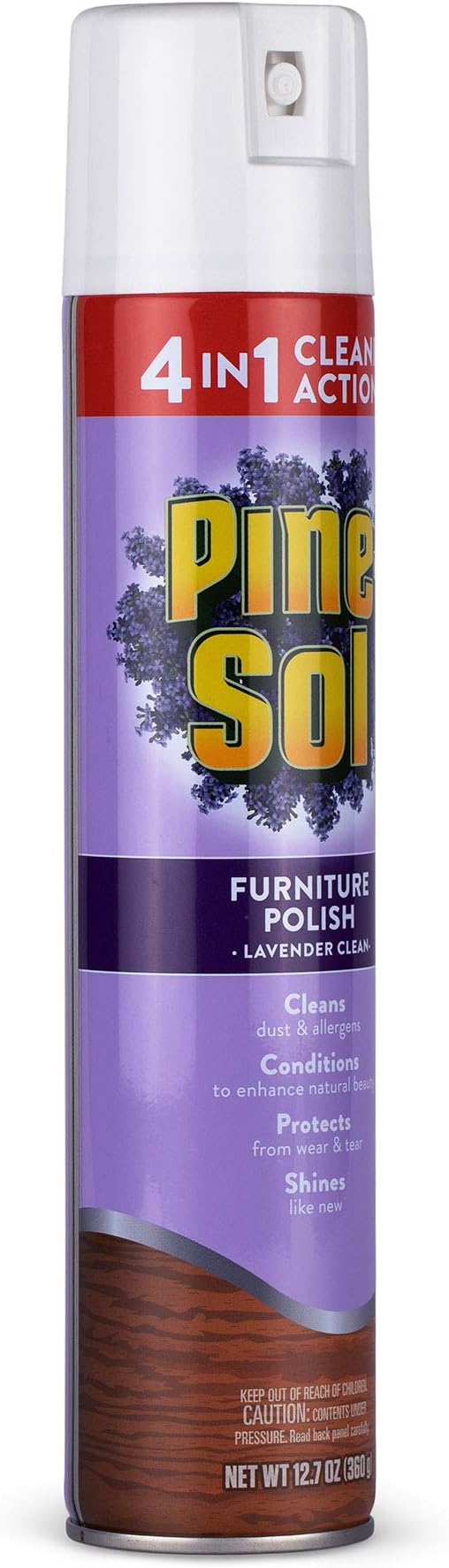 Pine-Sol Furniture Polish Aerosol, Lavender Scent - Wood Furniture Polish Spray Gives You A Powerful Clean You Can Trust - 12.7 Ounce