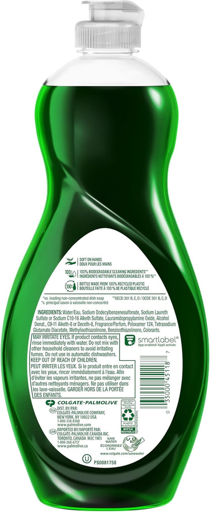 Palmolive Ultra Strength Liquid Dish Soap, Original Green, 20 Fluid Ounce(Packaging May Vary)