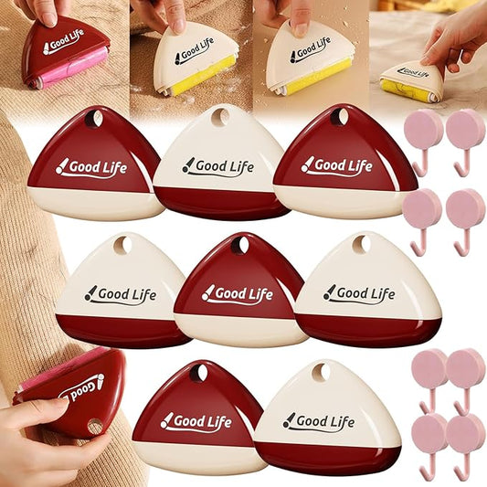Good Life Lint Roller, Portable Washable Lint Roller, Washable Reusable Lints Rollers for Pet Hair Extra Sticky, Lints Remover for Clothes, Travel, Fur, Hair, Dust, Thread, Grime & Pet Hair (8pcs)