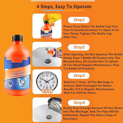 Pipeline Dredging Agent-Momeng Kitchen Unblocker, 2024 New Powerful Pipe Dredge Agent, Foaming Lemon Drain Cleaner, Sink Drain Cleaner for Kitchen Toilet (4)