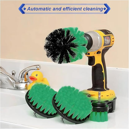 ZIMISI 4PCS Drill Brush Attachment Set, Mult-Purpose Car Wash Brush, Rotary Detailing Brush Set, Car Carpet Cleaner Brushes for Wheel, Grout, Shower, Bathroom, Floor (Green)