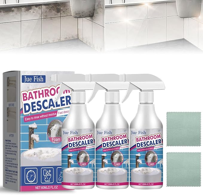 Bathroom Descaler Foam Cleaner, Multipurpose Bathrooms Cleaning Foam Spray for Kitchen Bath Shower Glass, Multipurpose Bathrooms Foam Cleaners (3pcs)