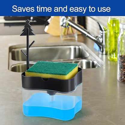 New 2026 Version Premium Quality Dish Soap Dispenser - Countertop Kitchen Soap Dispenser, Sink Dish Washing Soap Dispenser 13 Ounces (Sponge Included)