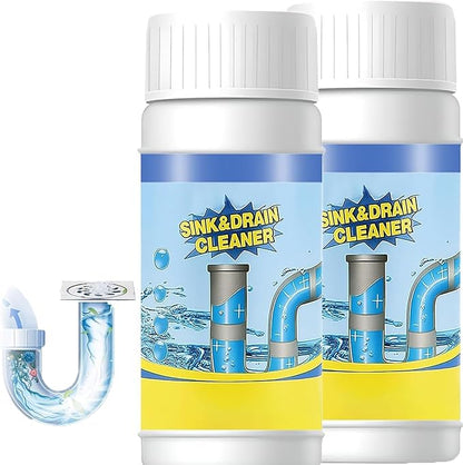 2026 Powerful Multi-functional Sink & Drain Cleaner Powder Quick Foaming Heavy Duty Clog Remover for Kitchen Bathroom, Heavy-Duty Clog Remover (Large-2PCS)
