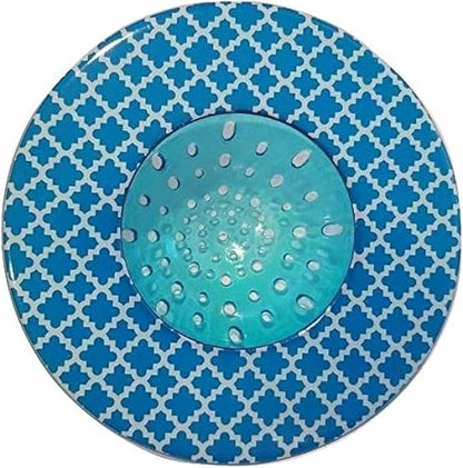 Handy Housewares 5.25" Diameter Decorative Designer Pattern Kitchen Sink Strainer/Food Trap (Single Pack, Blue Pattern)