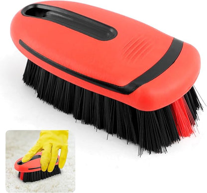Carpet Brush, Scrub Brush Carpet Scrubber Stiff Bristle Detailing Scrub Brushes, Carpet Cleaning Brush, Cleaning Brush Interior Leather Brushfor Car and Home(Color:Red)