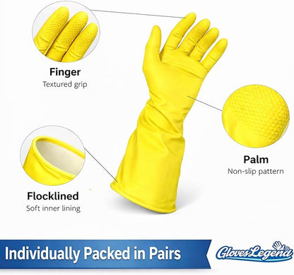Size Large Yellow Household Kitchen Cleaning Dishwashing Reuseable Gloves