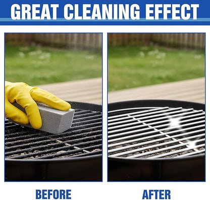 4 Pack Grill Cleaning Bricks, Pumice Stone for Cleaning Oven, Stove, BBQ Grill, Commercial Grade Cleaner for Cookers, Frying Pans, Racks, Flat