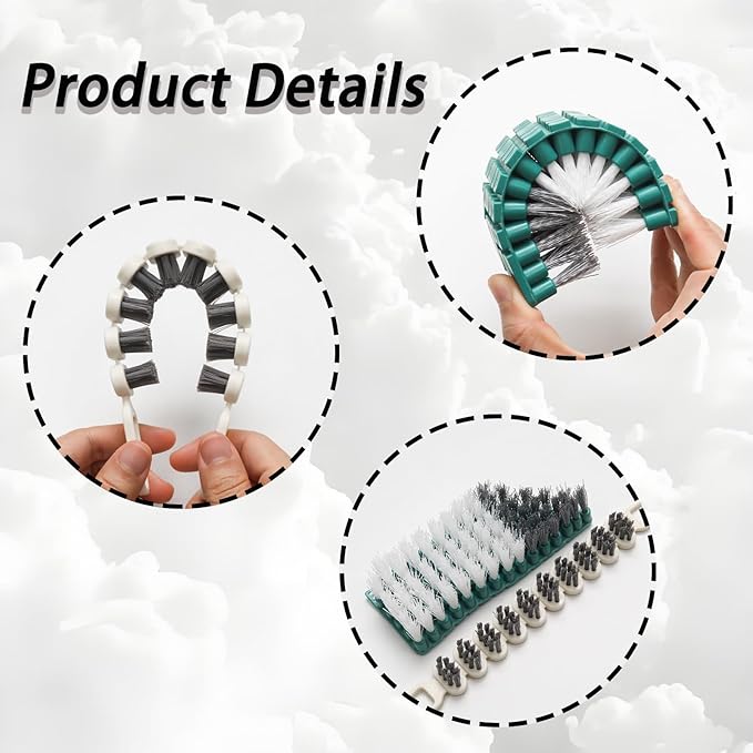 2 Pcs Green+White Bendable Scrub Brushs, Hard Bristle Cleaning Brush Non-Slip Grip Grout Brush, Deep Cleaning Tool for Kitchen Bathroom/Homeowners/Faucets Corners
