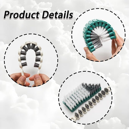 2 Pcs Green+White Bendable Scrub Brushs, Hard Bristle Cleaning Brush Non-Slip Grip Grout Brush, Deep Cleaning Tool for Kitchen Bathroom/Homeowners/Faucets Corners