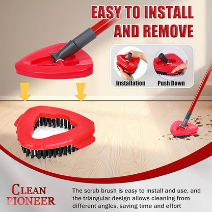 2 Pack Spin Scrub Brush Compatible for Oceda EasyWring 1 Tank System, Shower Scrubber Replacement Head, Hard Bristle Cleaning Brush for Kitchen,Tile and Bathroom