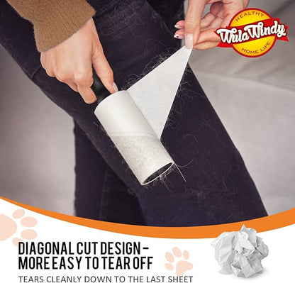 Lint Roller for Pet Hair – Extra Sticky Pet Hair Remover for Clothes, Furniture & Upholstery & Car Seats, Easy-Tear Sheets, Value Pack for Dog & Cat Fur 2 Pack