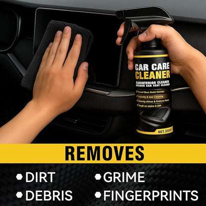Car Interior Cleaner & Protectant Spray for Car, 3-in-1 Formula for Dashboard, Leather, Vinyl, Plastic & Glass, Streak-Free, UV Shield, pH Neutral & Long-Lasting Shine | 16.9oz +Towel + Sponge