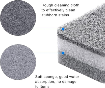 Individually Wrapped Sponges 20 Pack Kitchen Dishwashing Sponge Bulk, Non Scratch Dishes Scouring Pad Dishcloth, Odor-Free Sponge Wipes for Household Cleaning Dishes Travel Apartments - Grey