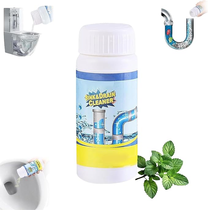 Sink & Drain Cleaner Powder for Kitchen and Bathroom, Fast Acting Drains Cleaning Formula for Shower and Bathtub Pipes, Easy to Use Drain Maintenance Cleaner, 3.9 oz (1pc)