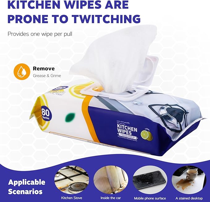 Kitchen Cleaning Wipes Dryer Airfryer Cleaner for Microwave, Air Fryers,Cooktops,Appliance Kitchen Cleaning Cloths Professional Grade Heavy-Duty Cleaning Stove Cleaner Lys (160 Total Wipes)