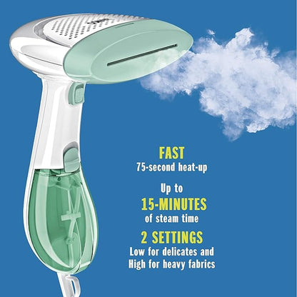 Conair Handheld Garment Steamer for Clothes, ExtremeSteam 1200W, Portable Handheld Design,White/Light Green