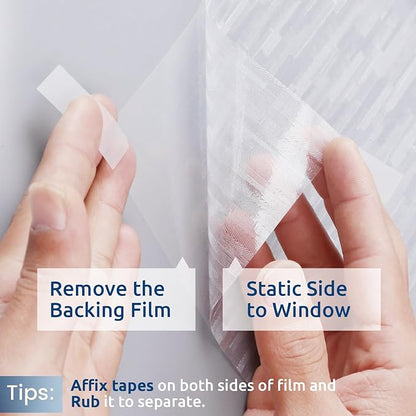 rabbitgoo Window Privacy Film, No Glue Frosted Glass Film, Static Cling UV Blocking Non Adhesive Reusable Heat Control Window Vinyl Clings for Home, Office, Frosted Silk, 29.5 x 78.7 Inches
