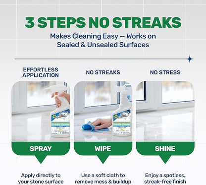 Black Diamond Stoneworks Granite Counter Cleaner: USDA Certified BIOBASED- Safe for Granite and other stone countertops. Safe for food contact formula to keep your countertops looking fresh and clean!