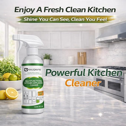 Multifunctional Kitchen Appliance Cleaner Spray Degreaser Stainless Steel Polish Grease Remover Oven Stove Hood Microwave Sink Countertop Cleaning Solution Protective Coating Shine Restore 120ml(3PCS)
