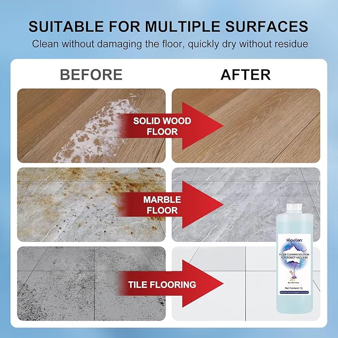 1000ml Floor Cleaner,Compatible with ECOVACS DEEBOT Robot Vacuum And Mop, Deep Cleans for Multiple Hard Floors,，Residue-Free, Safe for All Floors & Pets