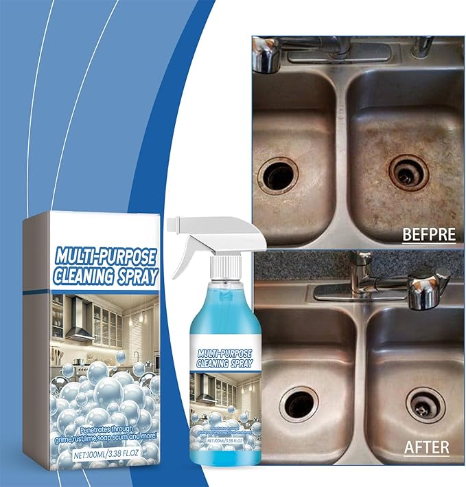 Degreaser Cleaning Spray, Fast Acting And Efficient Formula, 100ml, Kitchen Grime Remover, Window Glass Degreaser, Safe And Convenient Application, For Appliances, Countertops, Window, Bathrooms