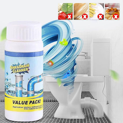 Foam Toilet Bowl Cleaner and Sink Drain Cleaner, Powerful Foaming Cleaner for Bathroom and Kitchen Pipes, Fast-Acting Drain Opener for Hair, Grease, Organic Clogs, Easy-to-Use Formula (2)